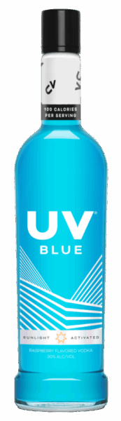 A blue bottle of vodka