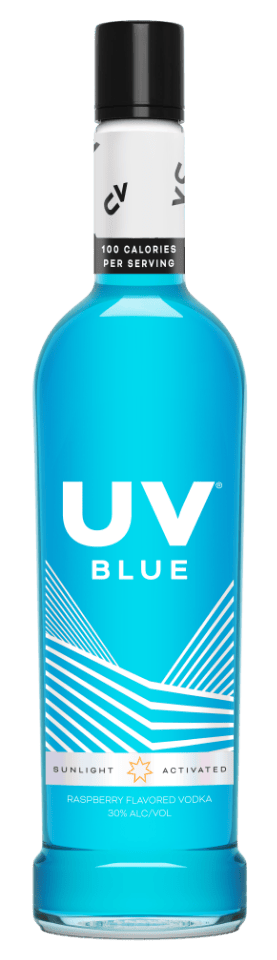 A blue bottle of vodka