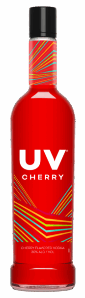 A red bottle of cherry vodka