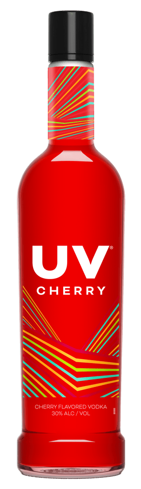 A red bottle of cherry vodka