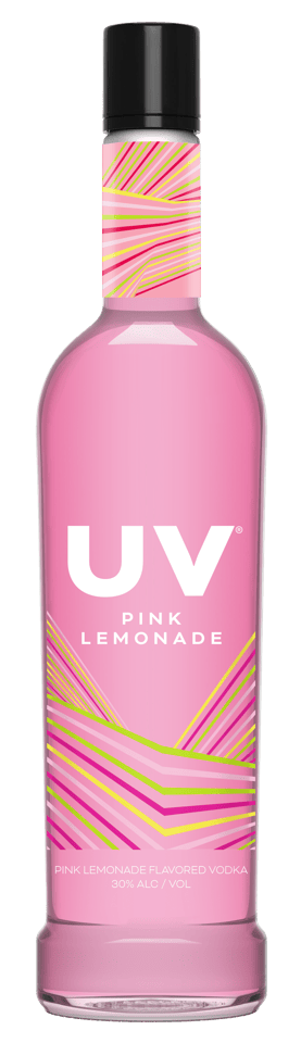 A bottle of pink lemonade vodka