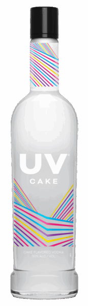 A white bottle of cake flavored vodka