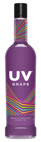 A purple bottle of grape vodka