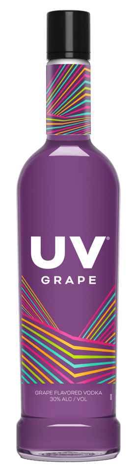 A purple bottle of grape vodka