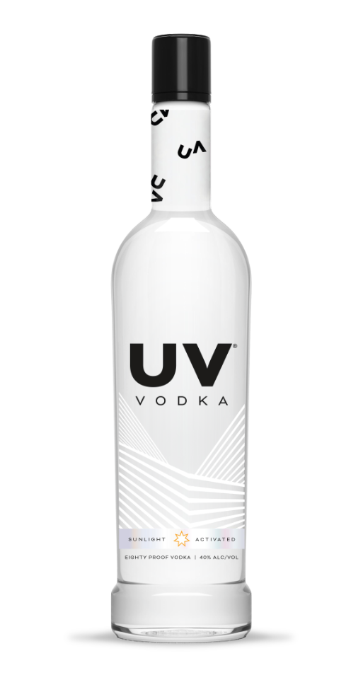 A bottle of UV Vodka Silver