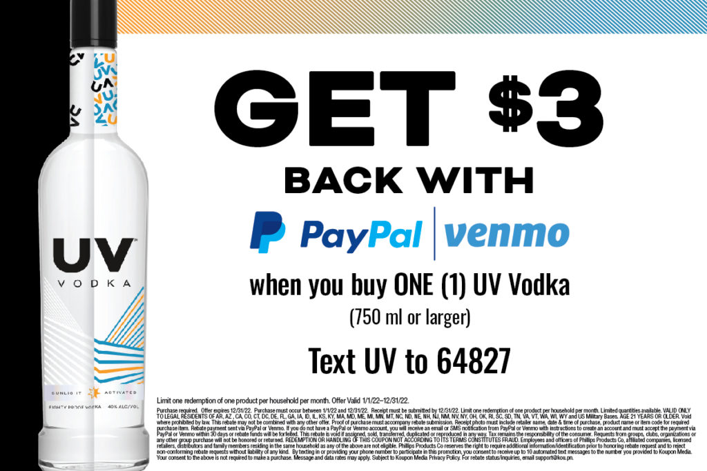 Get $3 back with PayPal or Venmo