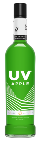 A bottle of green apple vodka