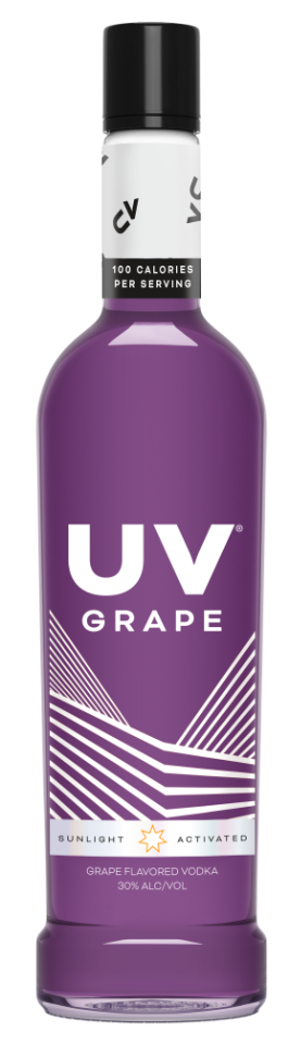 A purple bottle of grape vodka